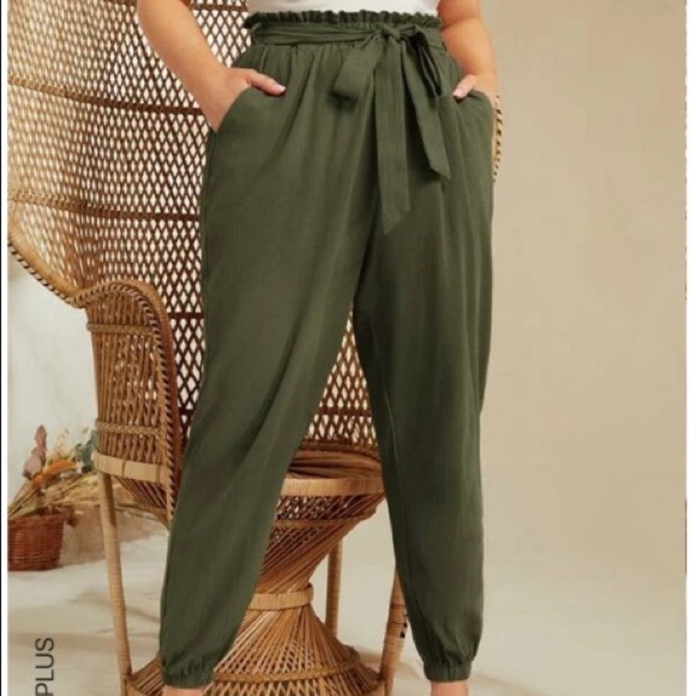 Paperbag Waist Belted Pants
